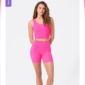NWT TEREZ TLC Crop Top in Barbie Girl Pink size small